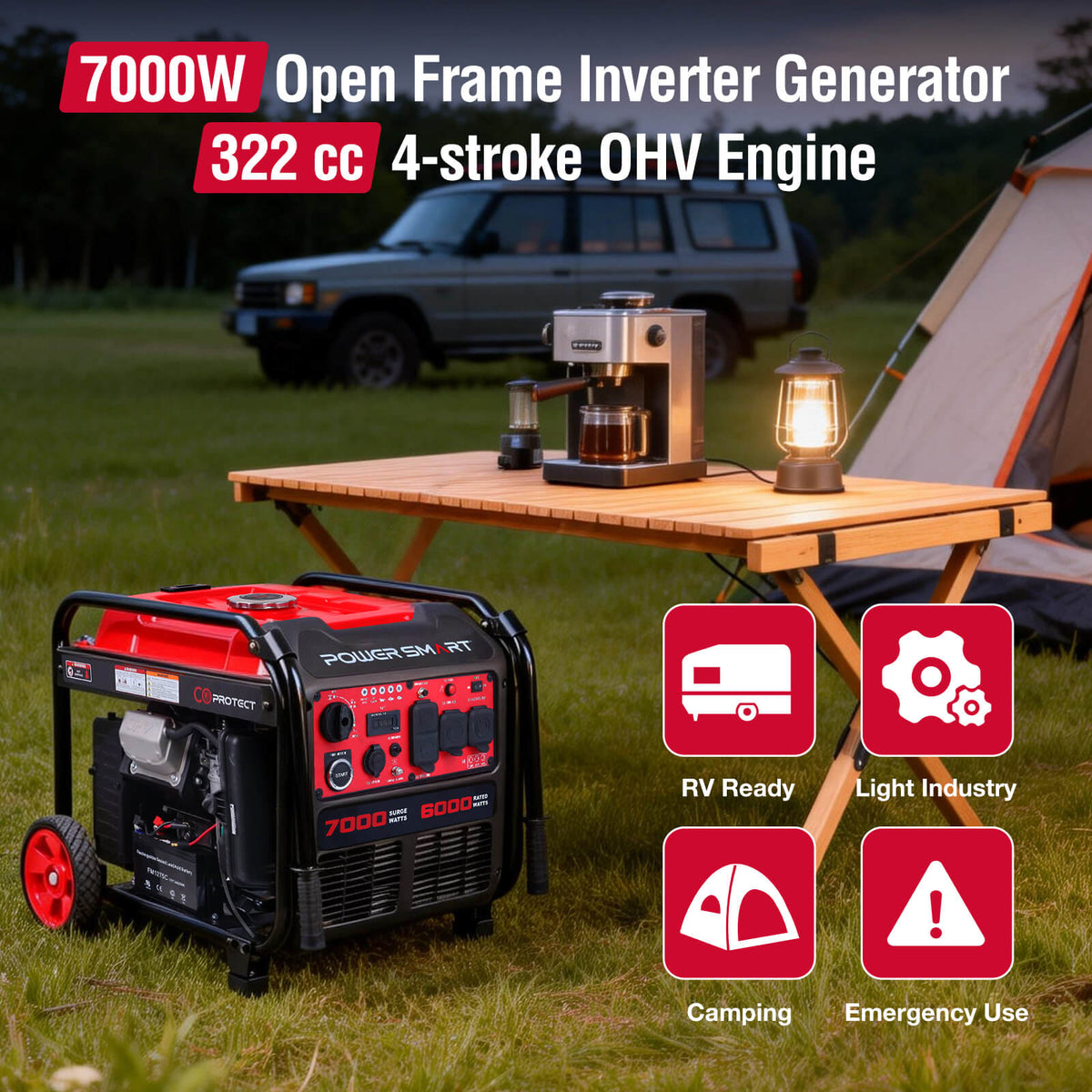 7000W Inverter Generator w/ CO Alert PS5055C