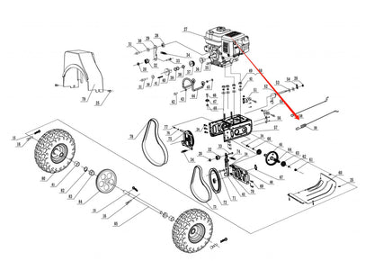 Snow Blower Parts - Lower Auger Cable, Stock #303200012