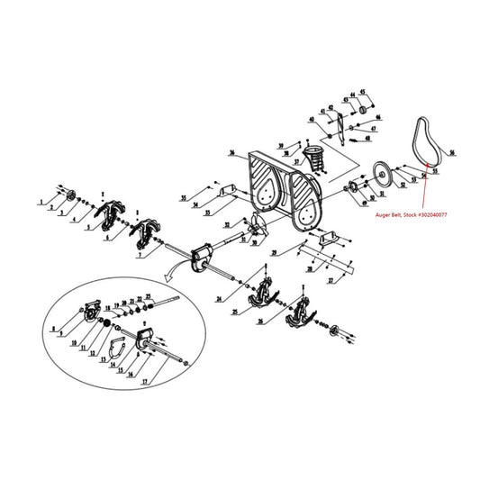Snow Blower Parts - Auger Belt (Gates Truflex 4LXP700), Stock #302040077