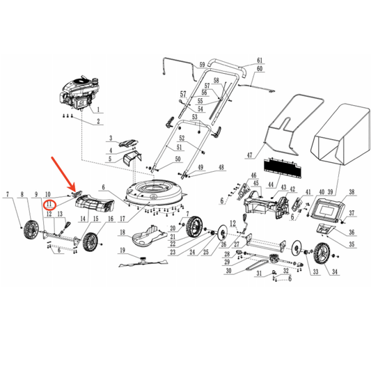 Lawn mower Parts- Front height adjustment gear slot, Stock#303071715A