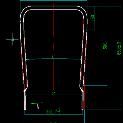 Lawn Mower Parts - Lower Tube Handle (FLAT), Stock #303081406