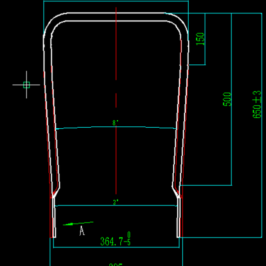 Lawn Mower Parts - Lower Tube Handle (FLAT), Stock #303081406