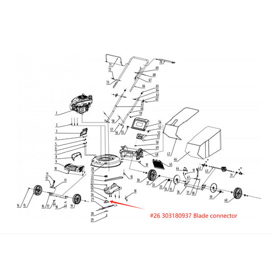 PowerSmart Lawn Mower Parts-DB862101 Blade Connection Seat, Stock #: 303180937