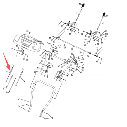 Snow Blower Parts - Upper Drive Cable, Stock#303200061A