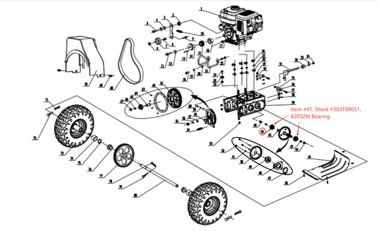 Snow Blower Parts - 6203ZN Bearing, Stock #303100051