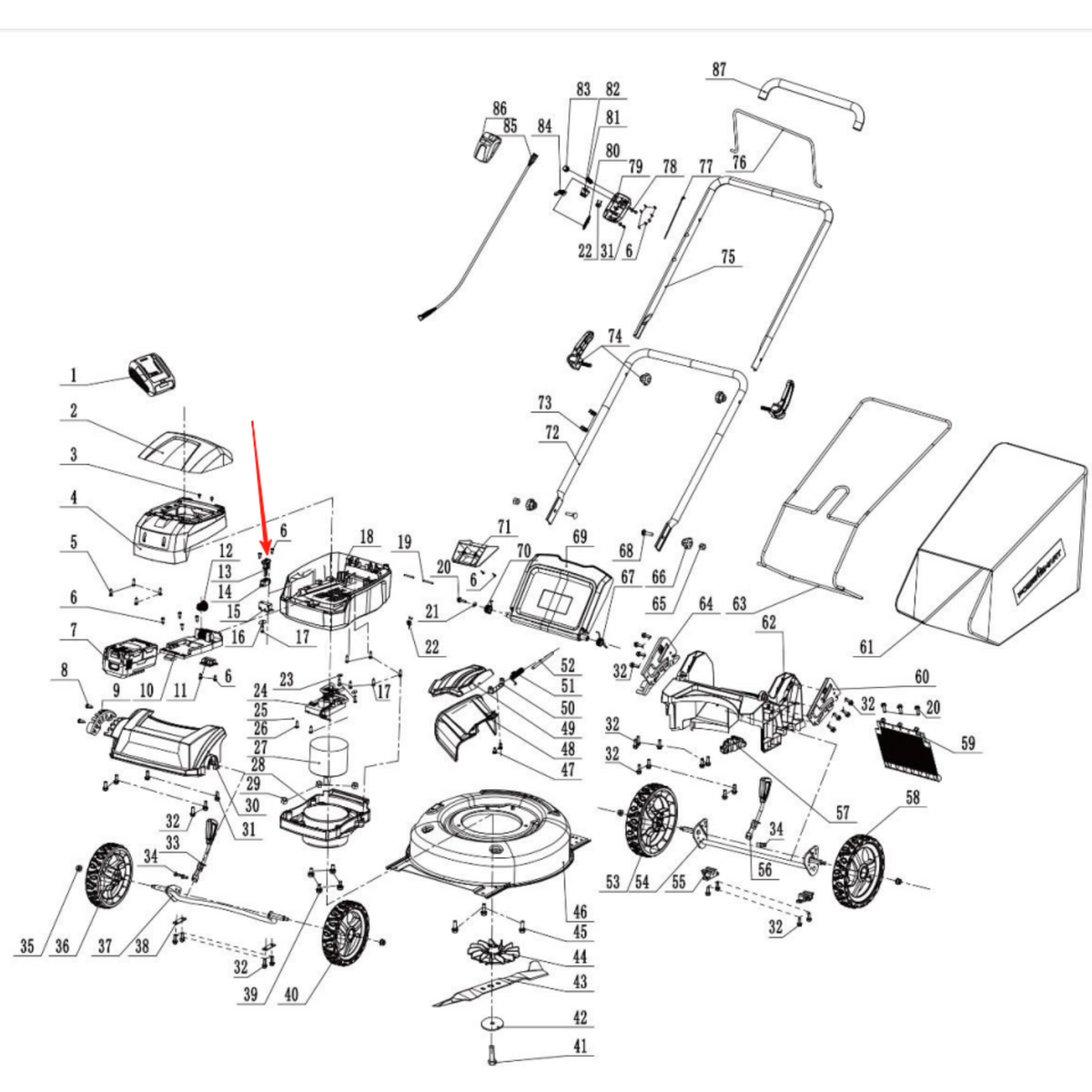Cordless Lawn Mower  Parts - Safety Key, Stock #203021264A