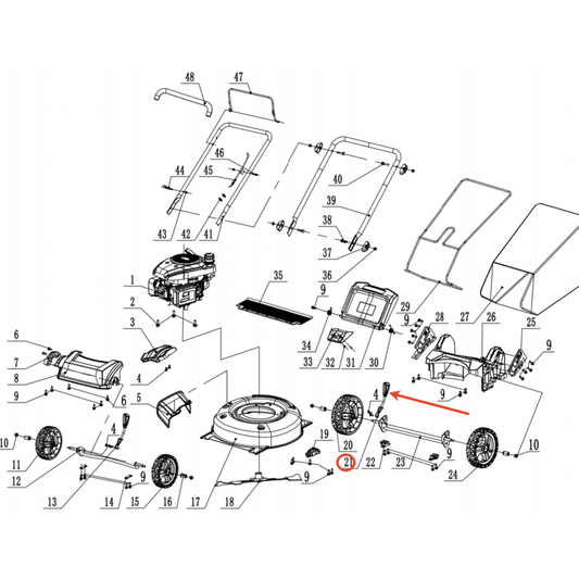 Lawn mower Parts- Rear height adjustment lever, stock#203051154