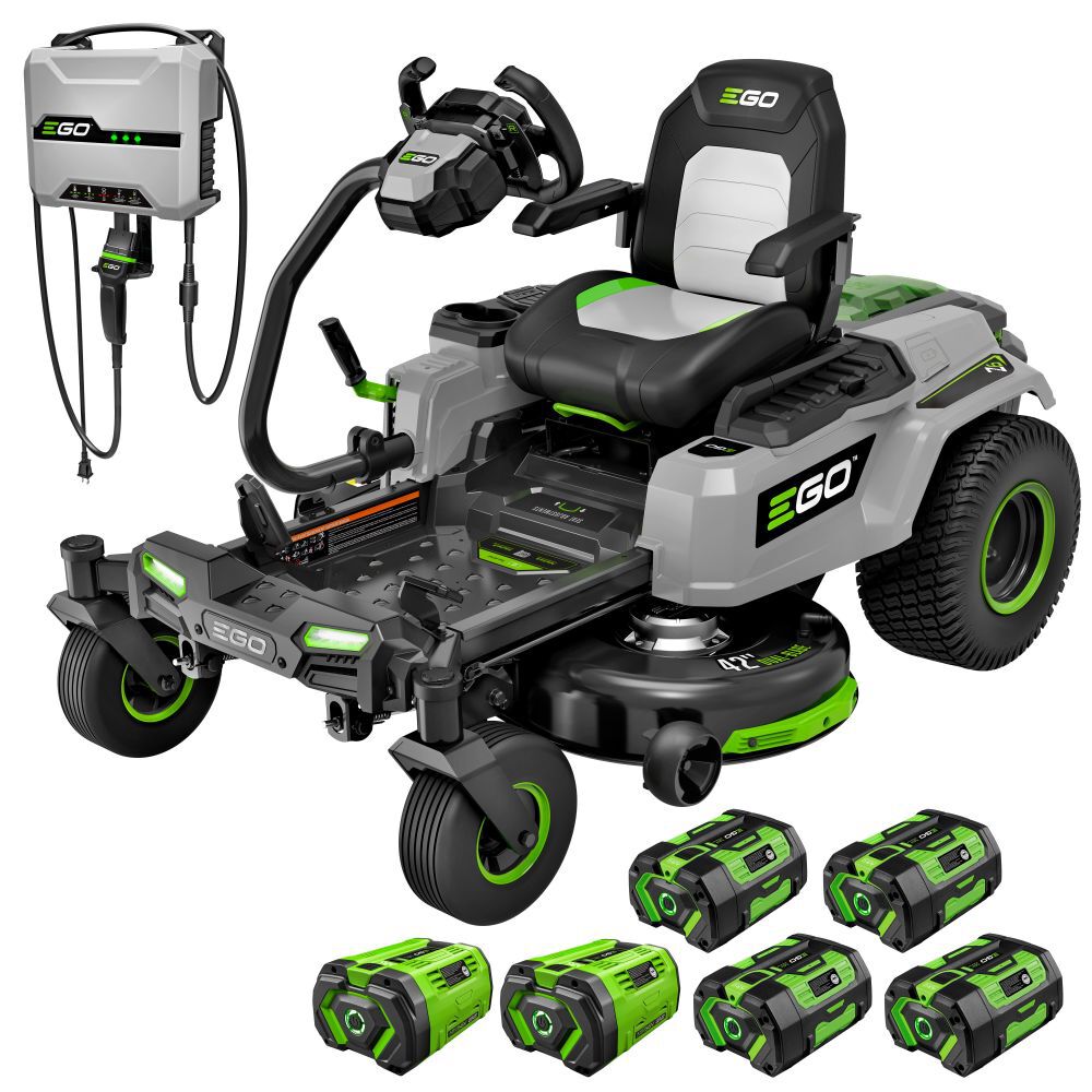 EGO Power+ ZT4215S  Z6 42 Inch Zero Turn Mower with e-STEER Technology with (4) 6Ah and (2) 10Ah Batteries and Charger