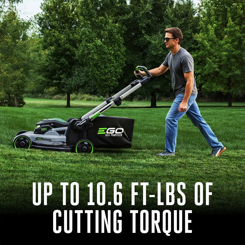 EGO LM2244SP-2 22'' Super Composite Mower with Peak Power™ Includes Select Cut™ and Touch Drive Self-Propelled Systems with (2) 6Ah Batteries and Dual Port Charger