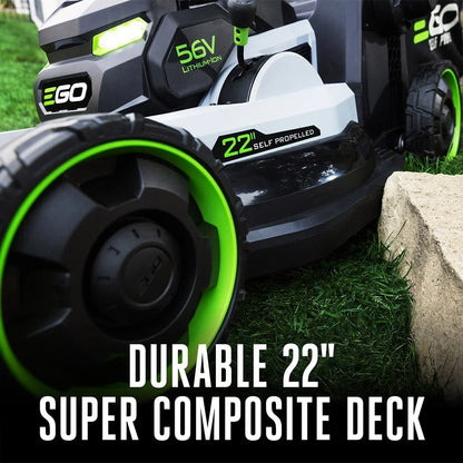 EGO LM2244SP-2 22'' Super Composite Mower with Peak Power™ Includes Select Cut™ and Touch Drive Self-Propelled Systems with (2) 6Ah Batteries and Dual Port Charger