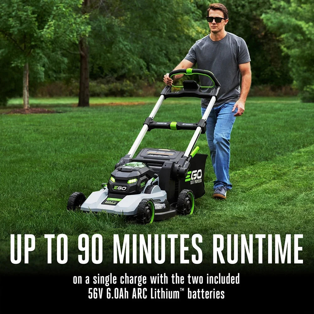 EGO LM2244SP-2 22'' Super Composite Mower with Peak Power™ Includes Select Cut™ and Touch Drive Self-Propelled Systems with (2) 6Ah Batteries and Dual Port Charger