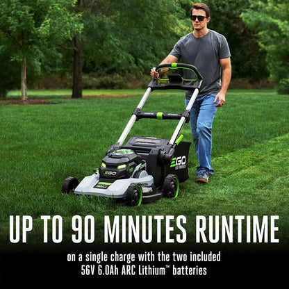 EGO LM2244SP-2 22'' Super Composite Mower with Peak Power™ Includes Select Cut™ and Touch Drive Self-Propelled Systems with (2) 6Ah Batteries and Dual Port Charger