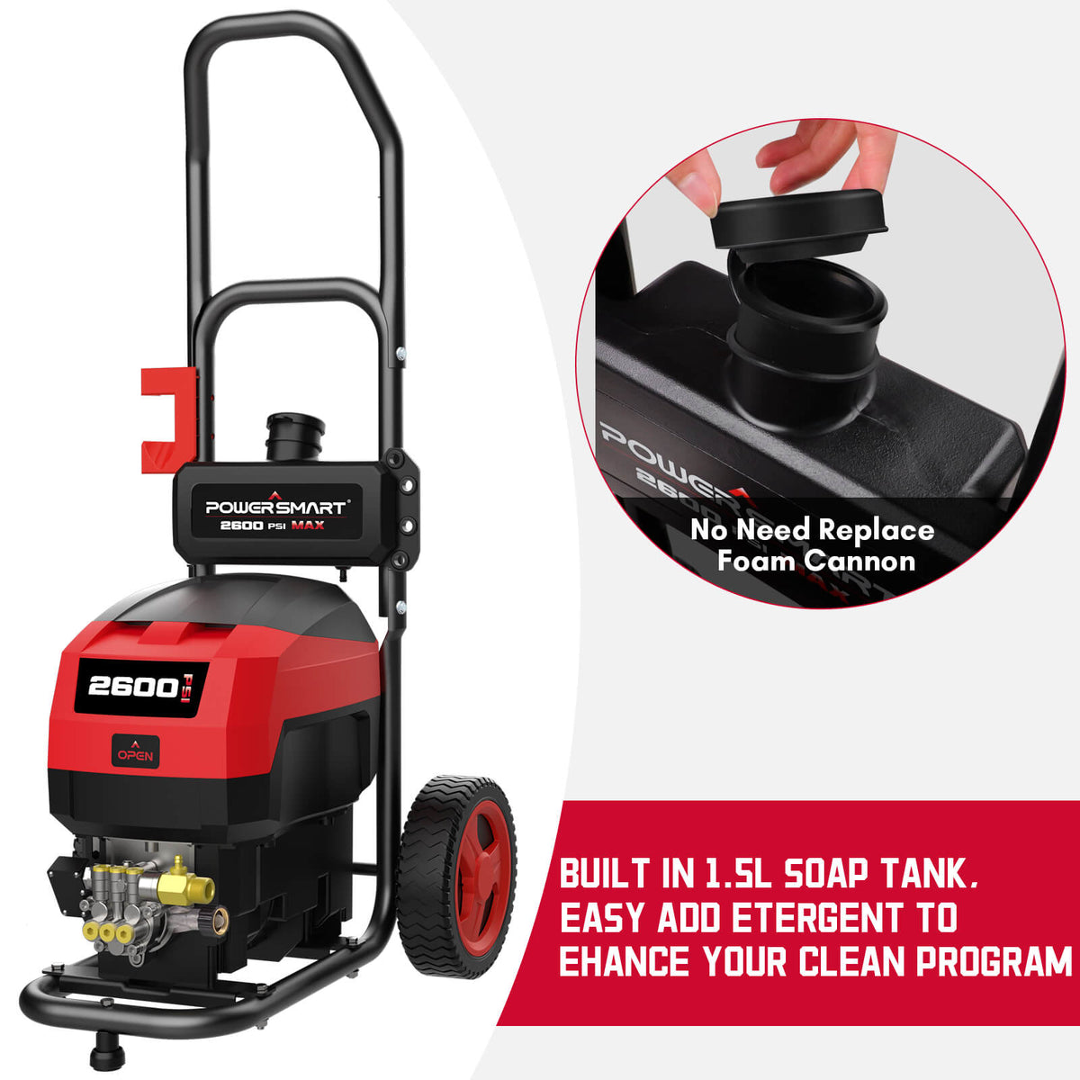80V 2600PSI 1.2 GPM Cordless Pressure Washer HB2840
