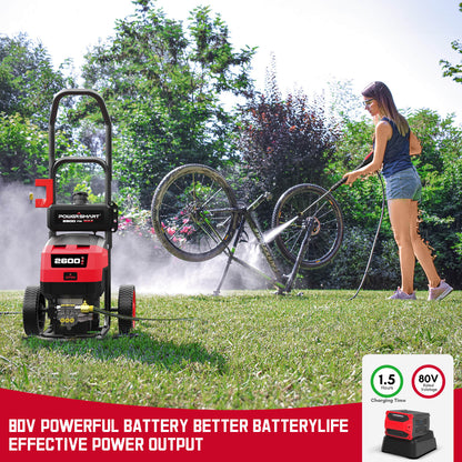 80V 2600PSI 1.2 GPM Cordless Pressure Washer HB2840