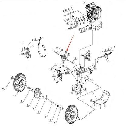 Snow Blower Parts - Friction wheel assembly, Stock #202170002