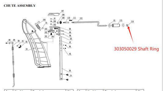 Snow Blower Parts – Shaft Ring/Closing Ring M10, Stock #303050029